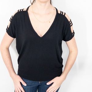 Black express shirt with sleeve detail